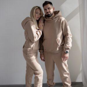 Спортивний костюм Худі+Штани «LeLIT»,Фліс,Бежевий,розмір XS-XXXXL.