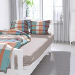 Простирадло на резинці «Lelit»,Поплін,Коричневий,90/200/25 L-2040