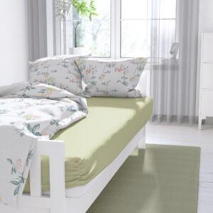 Простирадло на резинці «Lelit»,Поплін,Зелений,90/200/25 L-2043