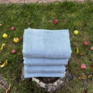 Рушник махровий Lelit  70*140 ЖАККАРД (бордюр ШАНЕЛЬ) (СІРО - БЛАКИТНИЙ)