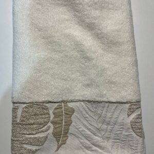 Рушник махровий Lelit 50*90 ЖАККАРД (бордюр ЛИСТОК) (МОЛОЧНИЙ)